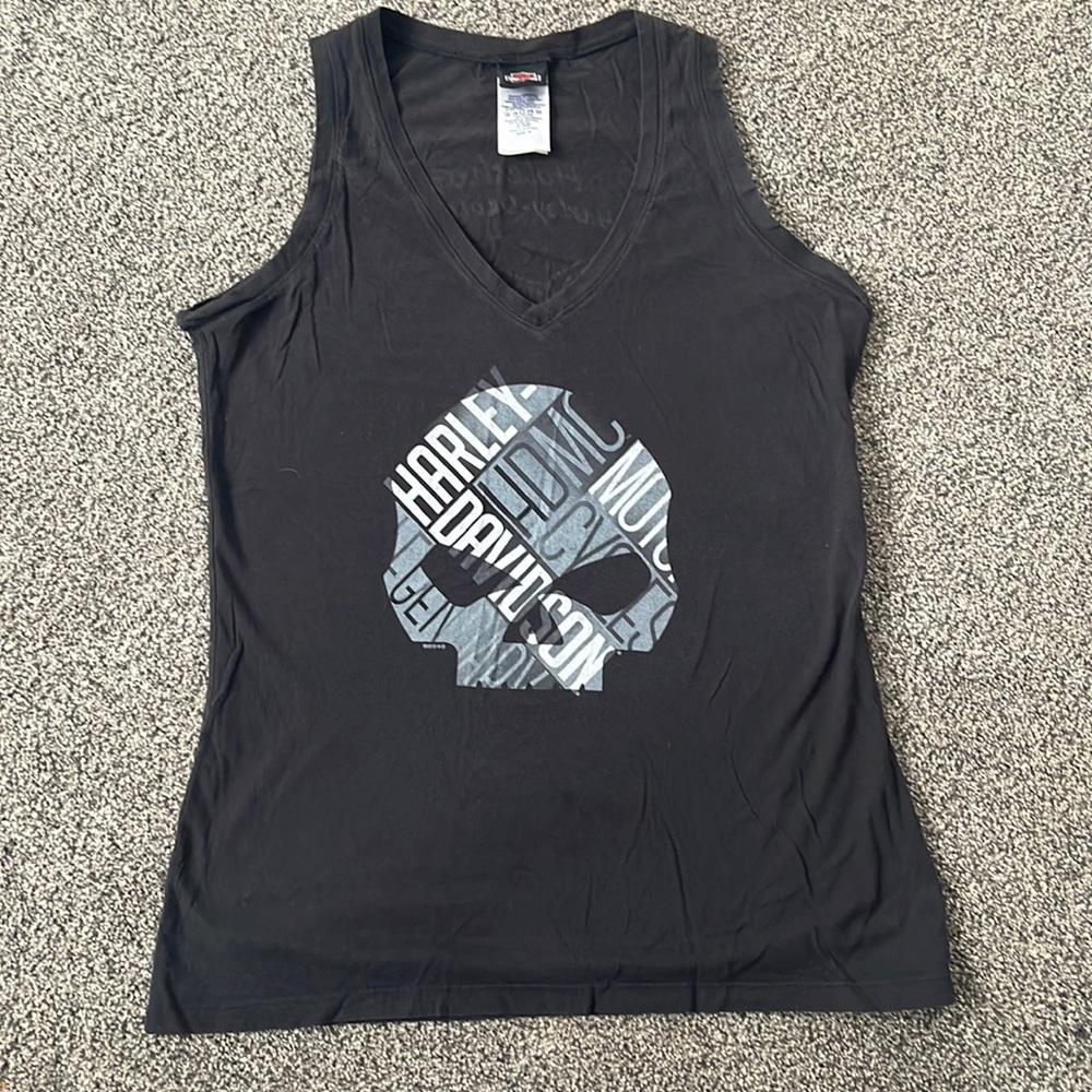 Harley Davidson Skull V-neck Tank top